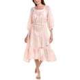 thumbnail image 1 of Lisa Marie Fernandez womens  Laure Linen-Blend Maxi Dress, 1 - XS, Pink, 1 of 3