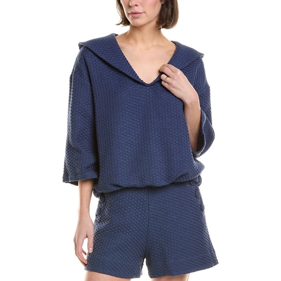 Lisa Marie Fernandez womens Lis Marie Fernandez Blouson Sailor Top, 2 - S, Blue