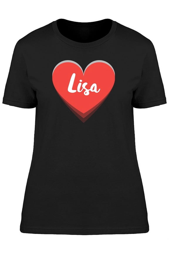 Lisa On Red Heart T-Shirt Women -Image by Shutterstock, Female Large