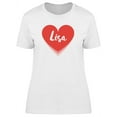 thumbnail image 1 of Lisa On Red Heart T-Shirt Women -Image by Shutterstock, Female Small, 1 of 2