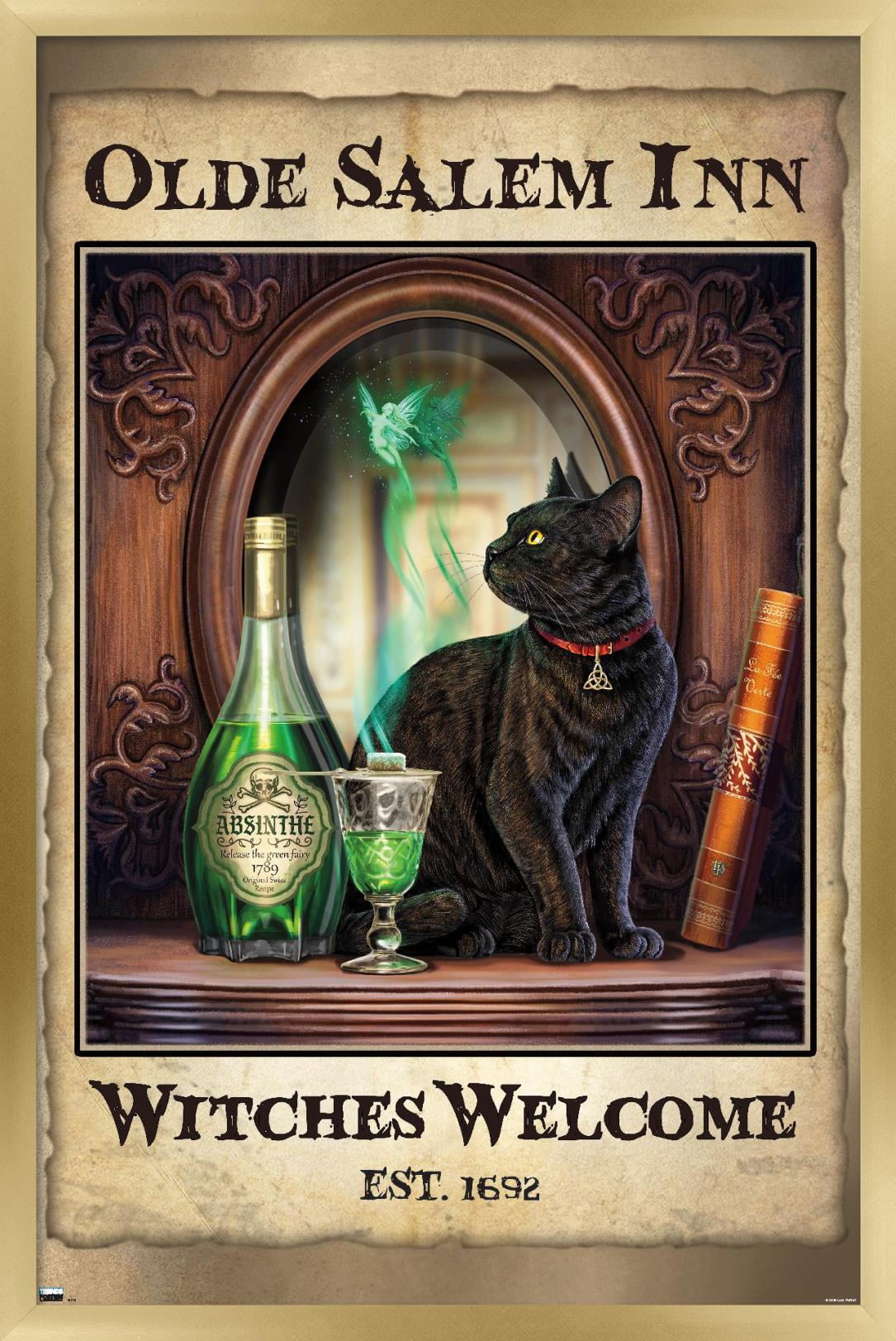 Lisa Parker - Absinthe Witches Welcome Wall Poster, 14.725" x 22.375", Framed