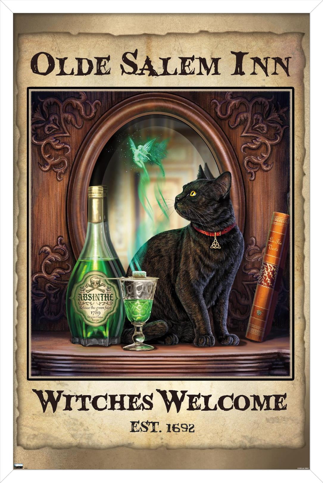 Lisa Parker - Absinthe Witches Welcome Wall Poster, 22.375" x 34", Framed