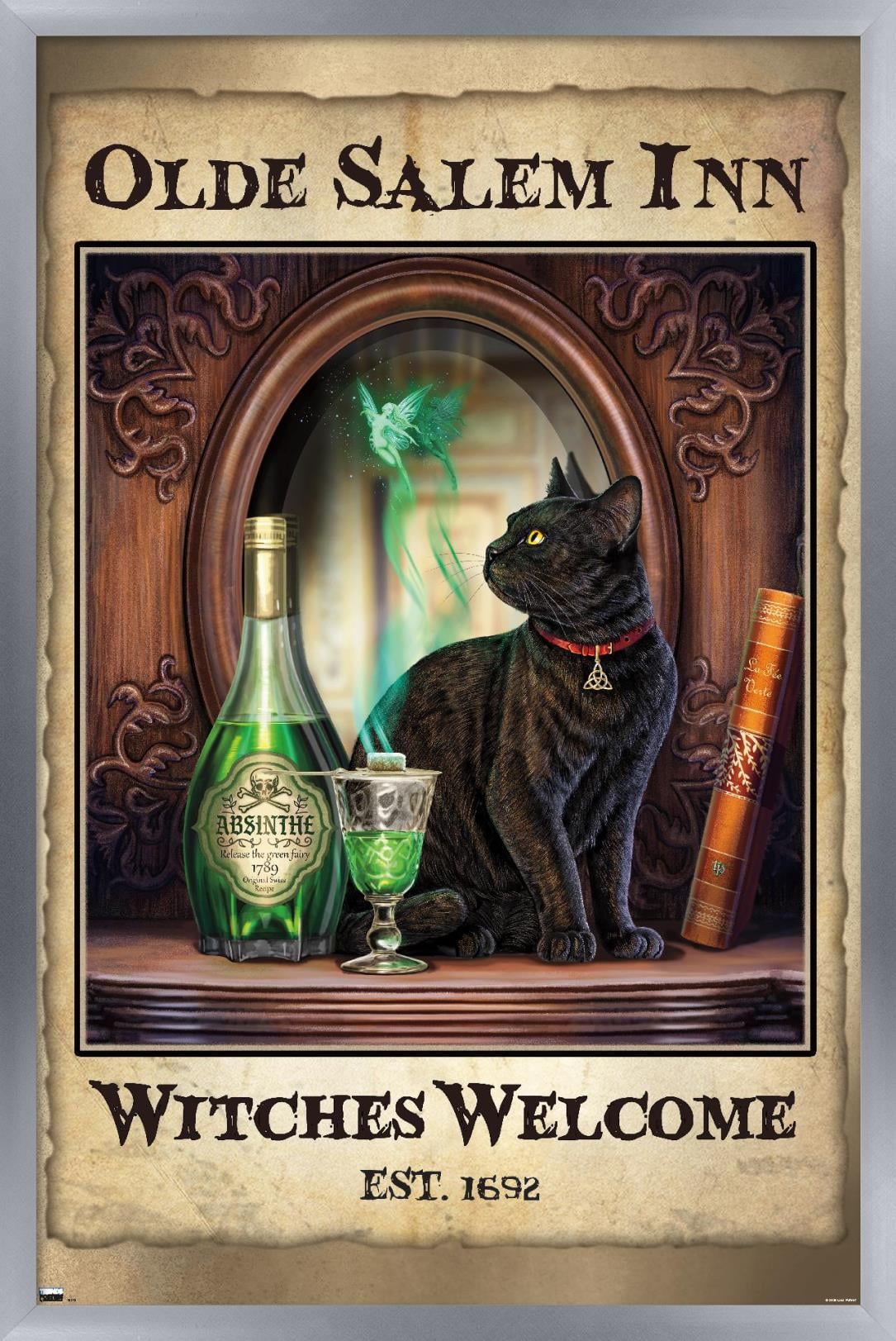 Lisa Parker - Absinthe Witches Welcome Wall Poster, 22.375" x 34", Framed