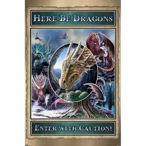 Lisa Parker - Here Be Dragons Wall Poster, 14.725" x 22.375"
