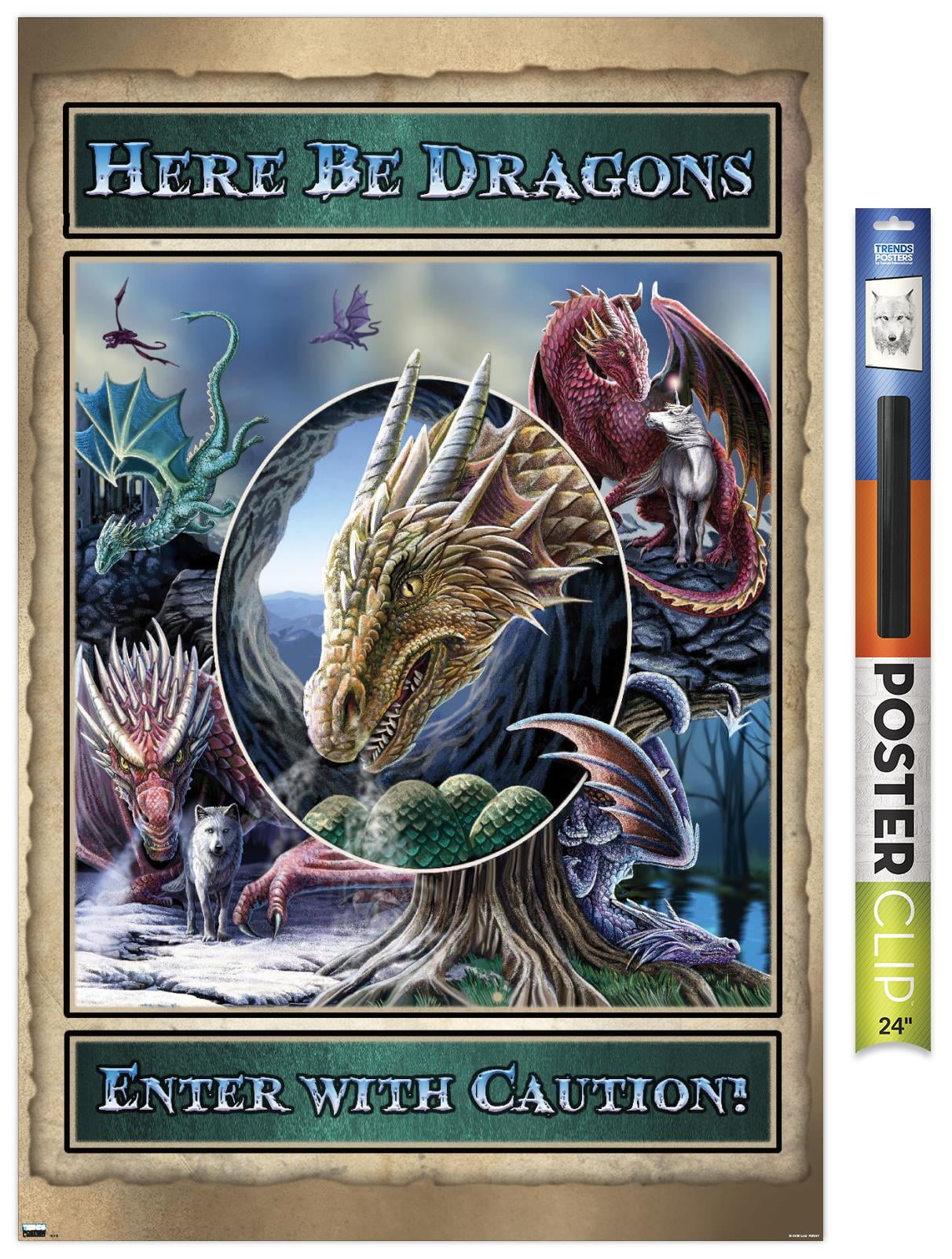 Lisa Parker - Here Be Dragons Wall Poster, 22.375" x 34"