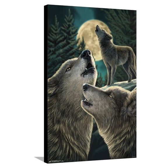Lisa Parker - Wolf Song Canvas Wall Poster, 22.375" x 34"