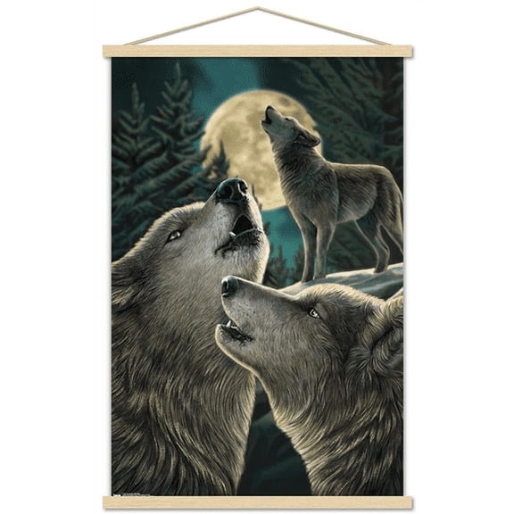 Lisa Parker - Wolf Song Wall Poster with Wooden Magnetic Frame, 22.375" x 34"