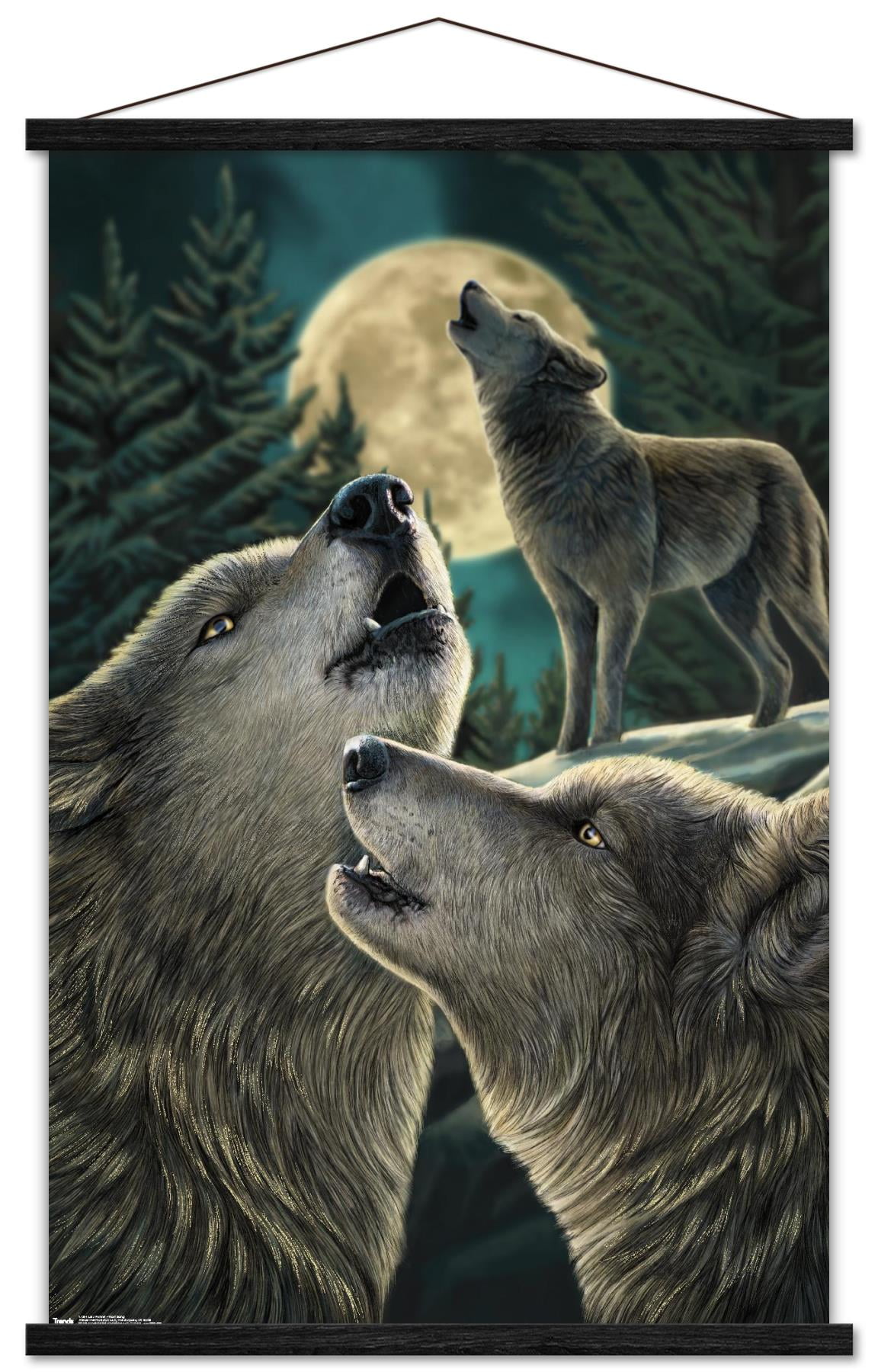 Lisa Parker - Wolf Song Wall Poster with Magnetic Frame, 22.375" x 34"