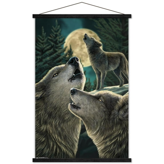 Lisa Parker - Wolf Song Wall Poster with Magnetic Frame, 22.375" x 34"