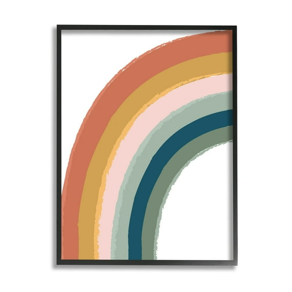 Lisa Perry Whitebutton End of Rainbow Chalk Smudge Pattern Nature Doodle 16" x 20" Framed Painting Art Prints by Stupell Home Décor