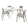 thumbnail image 1 of Luxury Commercial Living 5-Piece White and Taupe Brown Round Dining Set 47.5", 1 of 6