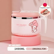 Lisa Sanrio Hello Kitty Cartoon Melody Cinnamoroll Stainless Steel Reusable Lunch Box