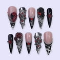 LisaNailsArt Bad Romance Acrylic Press-On Nails, 10 Nails, Long Square ...