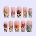 LisaNailsArt Spring Portrait Acrylic Press-On Nails, 10 Nails, Almond ...