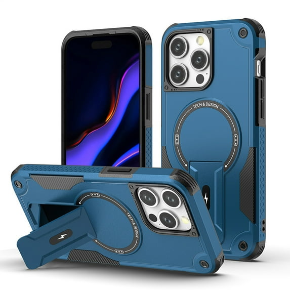 Lisade Magnetic Case for iPhone 16 Pro Max/16 Pro/16 Plus/16 with Invisible Kickstand Compatible with Magsafe Heavy-Duty Shockproof Cover