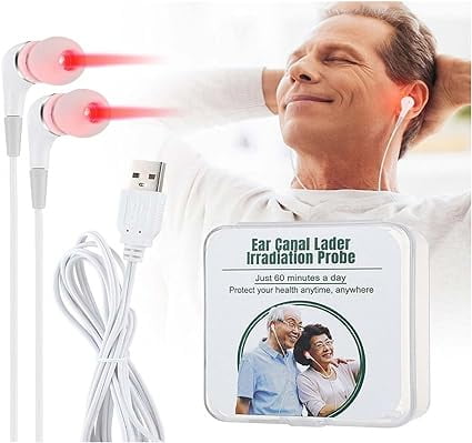 Lisade Red Light Therapy Earplugs with Storage Box Relief Tinnitus Device for Sound Ears