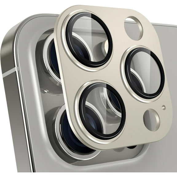 Lisade for iPhone 16 Pro Max/16 Pro Camera Lens Protector, Metal Aluminum Alloy Tempered Glass Camera Cover Anti-Scratch