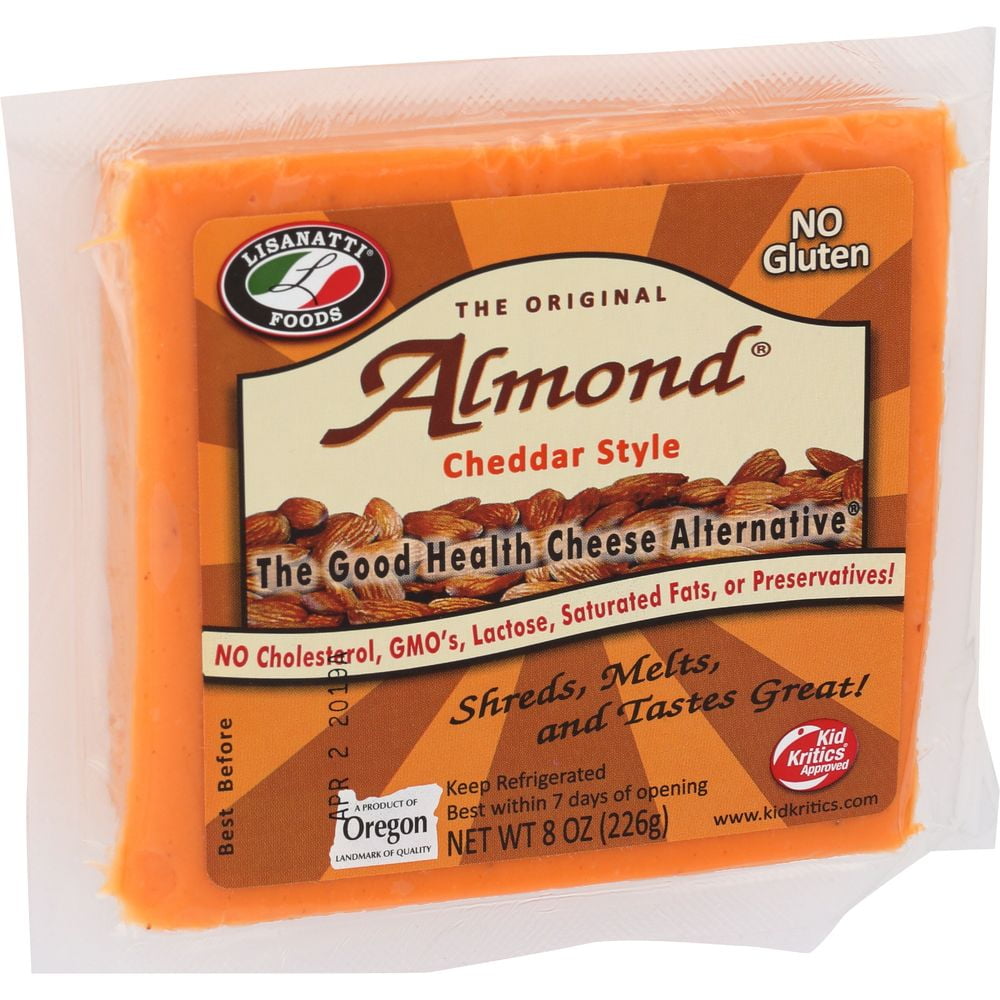 Lisanatti Almond Cheddar Cheese, 8 Ounce -- 12 per case.