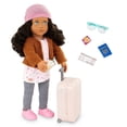 thumbnail image 1 of Our Generation Lisandra Rolling Luggage 18" Travel Doll, Blue Eyes, Brown Hair Huggable (10-Piece), 1 of 5
