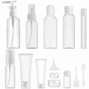 Lisapack 14 Pcs Travel Containers for Toiletries Bottle Max.100ml Dispenser Kit, Travel Size Set for Liquid Cosmetic Airplane Clear