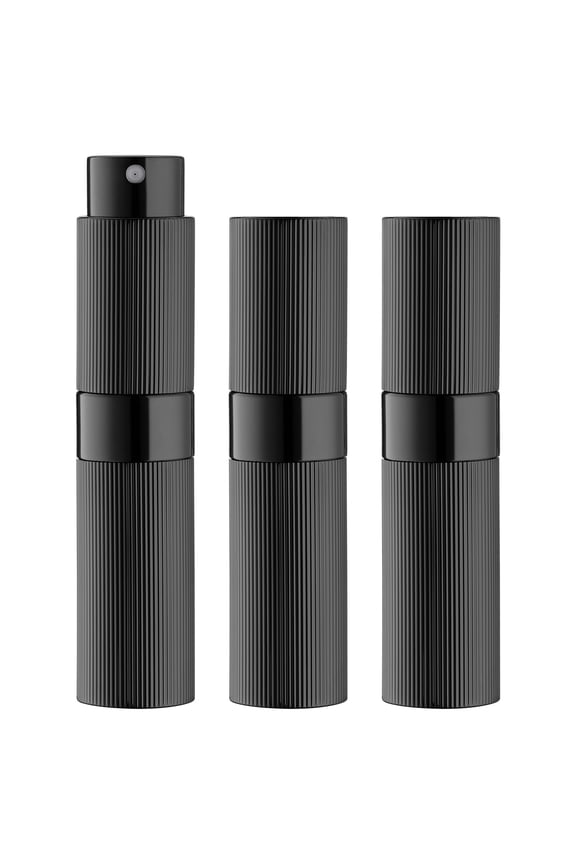 8ML Atomizer Perfume Spray Bottle for Travel (3PCS), Empty Refillable Cologne Dispenser, Portable Sprayer (Stripe Black)