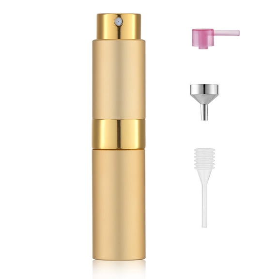 Lisapack 8ML Atomizer Perfume Spray Bottle for Travel, Empty Refillable Cologne Dispenser, Portable Sprayer (Gold)