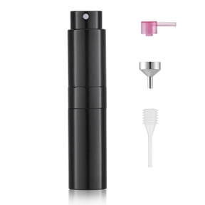 Lisapack 8ML Atomizer Perfume Spray Bottle for Travel, Empty Refillable Cologne Dispenser, Portable Sprayer (Matte Black)