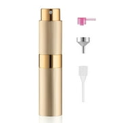 Lisapack 8ML Atomizer Perfume Spray Bottle for Travel, Empty Refillable Cologne Dispenser, Portable Sprayer Stripe Gold