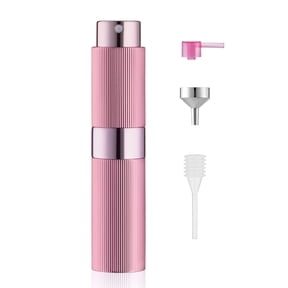 Lisapack 8ML Atomizer Perfume Spray Bottle for Travel, Empty Refillable Cologne Dispenser, Portable Sprayer (Stripe Pink)