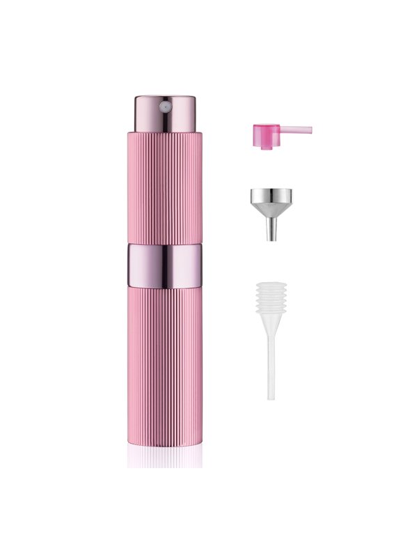 8ML Atomizer Perfume Spray Bottle for Travel, Empty Refillable Cologne Dispenser, Portable Sprayer (Stripe Pink)