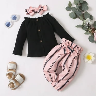Lisbinx Adorable Girls' Casual Long Sleeve Tops and Pants Sets with Soft Breathable Fabric for Toddlers and Babies (3-24 Months) Clearance Items