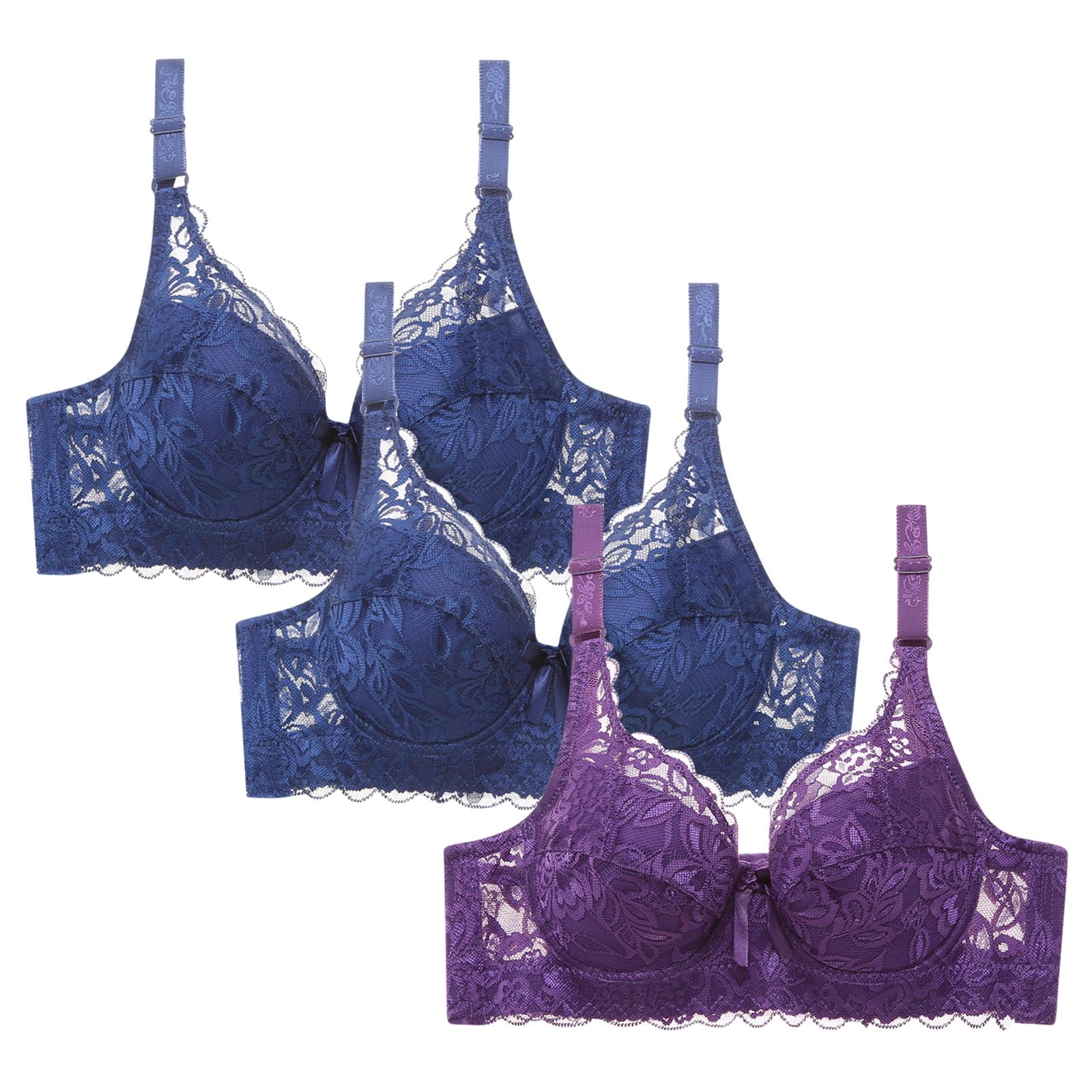 Lisbinx Nursing Bras 3pc Women Leopard-Print Front Buckles Underwear No ...
