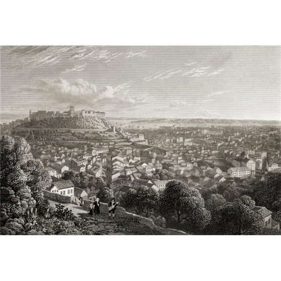 Lisbon, From The Chapel Hill of Nossa Senhora Da Monte by Lt Col Batty FRS From The Book -Select Views of Some of The Principal Cities of Europe Published London 1832 Engraved by W Cooke Poster Pr