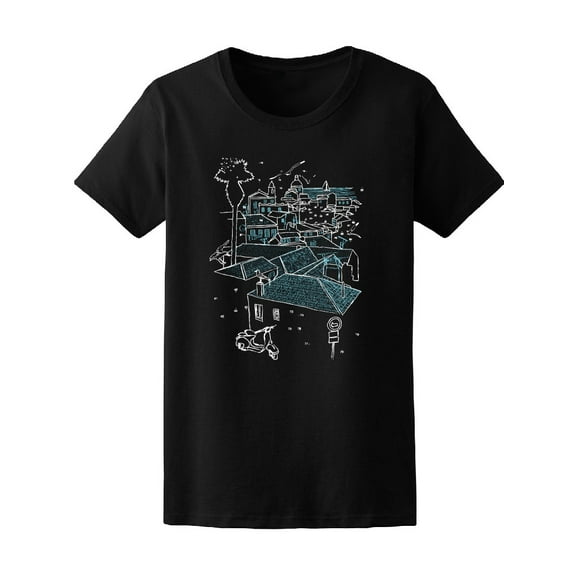 Lisbon City Downtown Sketch T-Shirt Men -Image by Shutterstock, Male Small