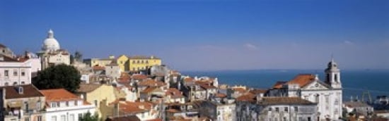 Lisbon Cityscape Skyline Portugal Canvas Art - Panoramic Images (36 x 12)