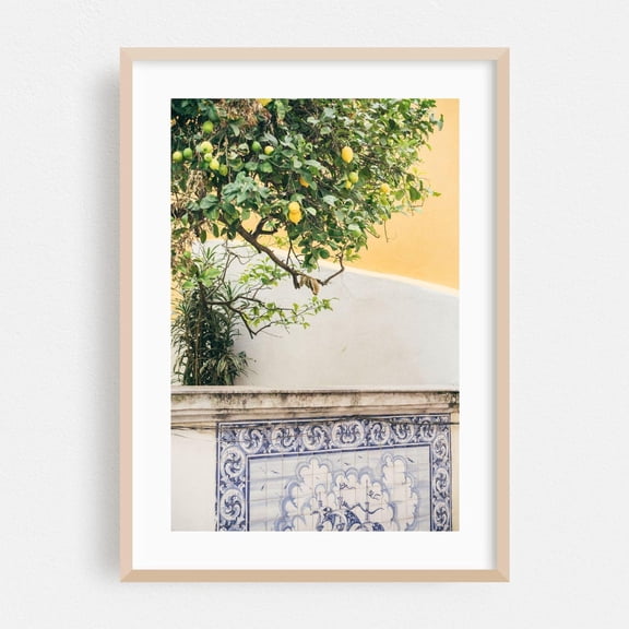 Lisbon Portugal Lemon Botanical Fruit Architecture Fine Tropical Vintage Summer Poster Unframed Paper Print