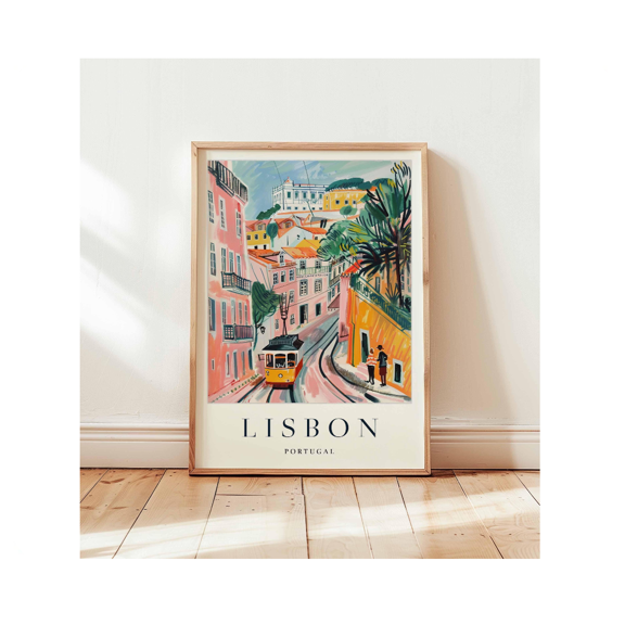 Lisbon Portugal Vibrant European City Travel Poster Home Decor Office Wall Art