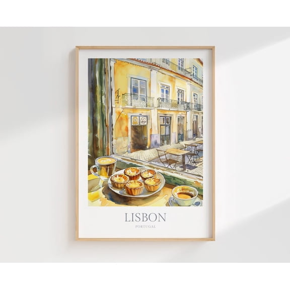 Lisbon Portugal Wall Art Poster Pasteis De Nata Poster, Unframed Size 24x36