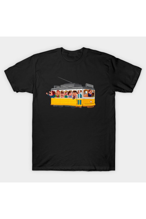 Lisbon Tram 28 Historic Portuguese Capital Urban Funicular Transit Art Unisex T-Shirt, up to size 3XL.