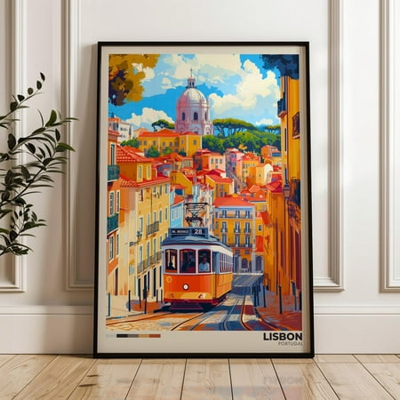 Lisbon Travel Poster - Portugal Wall Art Print, Illustration Poster, Artwork, Home & Office Decor, Gift Idea, Travel Print, Lisboa Print Wall Art, Modern Wall Decor, 24x36 UNFRAMED