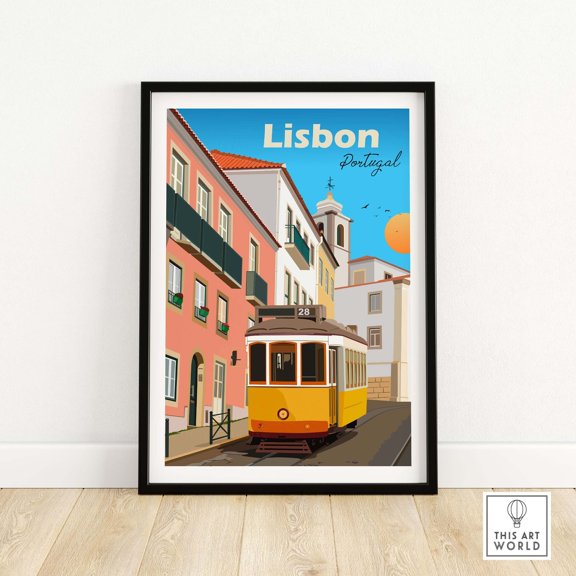 Lisbon Travel Poster Print Lisbon Portugal Wall Art This Art World