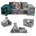 thumbnail image 1 of Lischwert Kids Couch, Modular Kids Play Couch, Child Sofa for Girls Boys, Toddler Sectional Sofa with Building Fort, Convertible Foam Playhouse for Baby Indoor Outdoor (9, Night Light), 1 of 7
