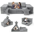 thumbnail image 1 of Lischwert Kids Couch, Modular Kids Play Couch, Child Sofa for Girls Boys, Toddler Sectional Sofa with Building Fort, Convertible Foam Playhouse for Baby Indoor Outdoor (9, Grey), 1 of 7