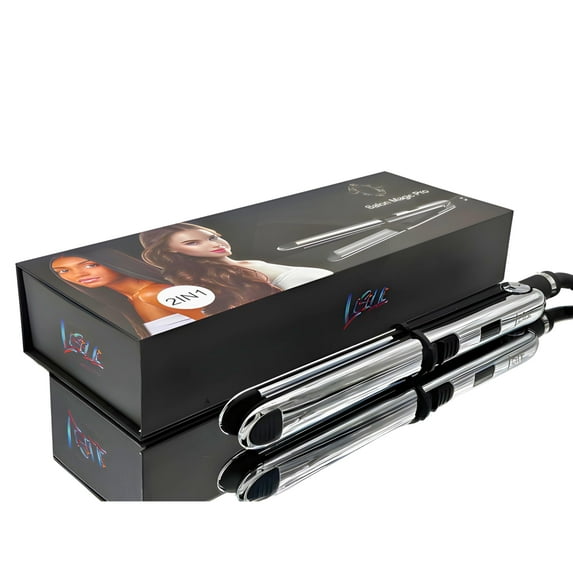 Liselle Beauty Products Salon Magic Pro Flat Iron - Titanium Plates, LCD Display, Adjustable Heat 450°F
