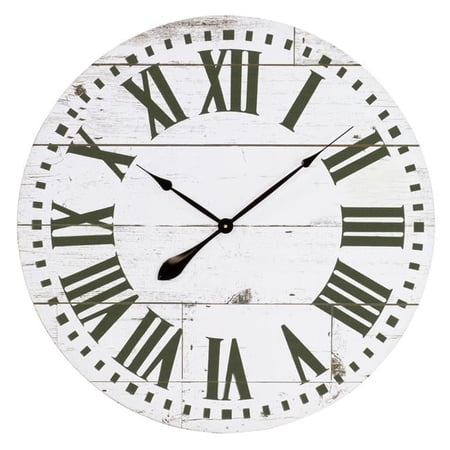 Lisette French Country Wall Clock with Shiplap Face