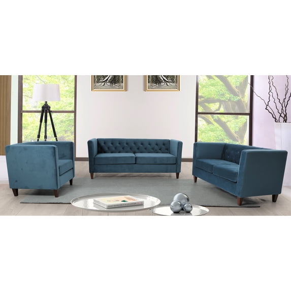 Lisette Velvet 3PCS Living Room Set