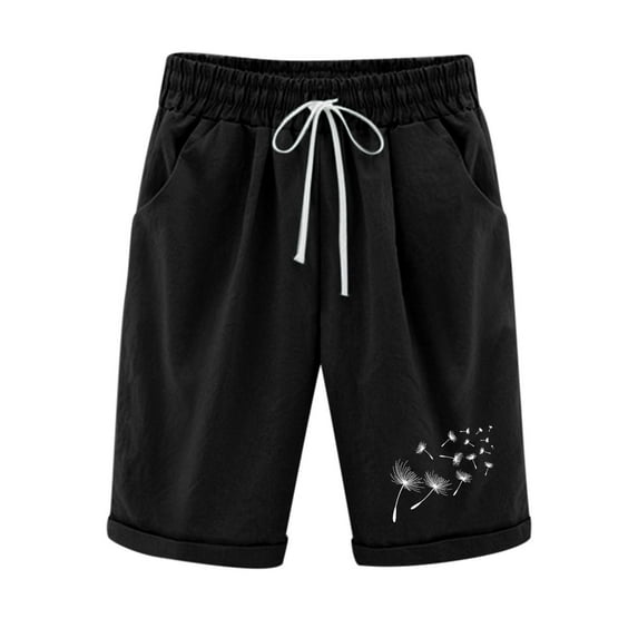 Lisgai 2023 Women's Bermuda Shorts Jersey Shorts,Plus Size Long Shorts for Women Knee Length Lounge Athletic Drawstring Elastic Waist Shorts