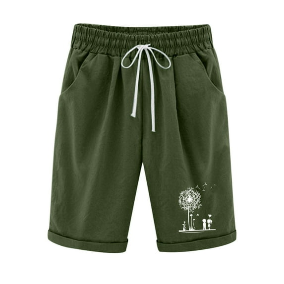 Lisgai Linen Shorts for Women,Summer Fashion 2023 Shorts Casual Cotton Linen Lounge Bermuda Shorts Women Drawstring Lightweight Pockets Streetwear