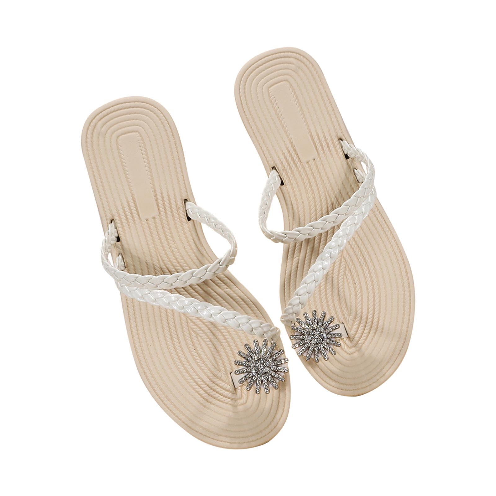 Fancy white hotsell flip flops