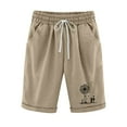 thumbnail image 1 of Lisgai Shorts for Women,Women's Knee-Length Bermuda Casual Shorts,Dandelion Printed Beach Summer Shorts with Elastic Waist Drawstring, 1 of 6